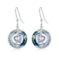 wholesale TOUPOP Birthstone Earrings For Women 925 Sterling Silver Moon And Star Dangle Earrings With Blue Crystal Birthdayjewelry Christmas Gifts For Women -color_name:06-June-Alexandrite