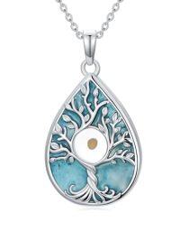 wholesale TOUPOP Christmas Gifts Tree Of Life Nekclace 925 Sterling Silver Turquoise Mustard Seed Necklace For Women Xmas Birthday Gift For Her -style_name:Tree of Life