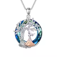 TOUPOP Sterling Silver Crystal Tree Of Life Pendant Sport Music Jewelry Gifts-style_name:Violin