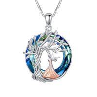 wholesale TOUPOP Sport/music Necklace 925 Sterling Silver Tree Of Life Pendant Crystal Jewelry Birthday Christmas Gifts For Women Sport Players -style_name:Violin