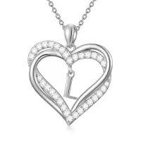 TOUPOP Sterling Silver Heart L Initial Letter Pendant Necklace for Women Jewelry Christmas Valentine Mothers Day Birthday Gifts for Women Her Wife Girlfriend Mom-style_name:Heart Initial L