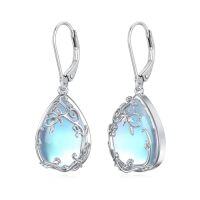 wholesale Celtic Filigree Earrings 925 Sterling Silver Teardrop Gemstone Dangle Earrings Fine Jewelry Birthday Christmas Gifts For Women -color_name:Moonstone
