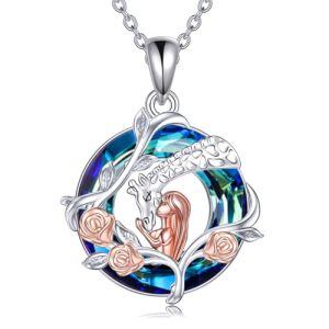 Blue Circle Crystal-Rose Flower