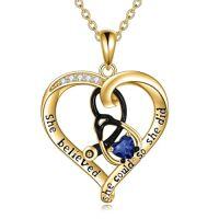 wholesale TOUPOP Christmas Gifts For Nurses Birthstone Stethoscope Necklace Sterling Silver Nurse Gifts For Women Birthday Graduation Gift For Nurse Doctor Medical Student -style_name:09 Sept-Sapphire-Yellow Gold Plated