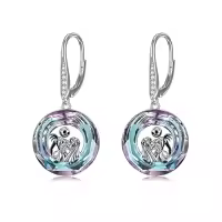 TOUPOP Sterling Silver Crystal Jack Skellington Nightmare Before Christmas Drop Earrings-color_name:Sally and Jack-Purple