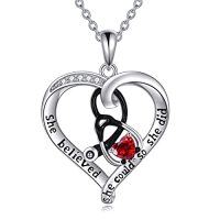 wholesale TOUPOP Christmas Gifts For Nurses Birthstone Stethoscope Necklace Sterling Silver Nurse Gifts For Women Birthday Graduation Gift For Nurse Doctor Medical Student -style_name:01 Jan-Garnet