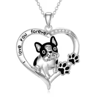 TOUPOP Sterling Silver Animal Pendant Women Jewelry Christmas Gifts-style_name:French Bulldog