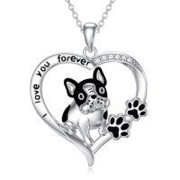 wholesale Animal Necklace 925 Sterling Silver Animal Pendant Women Jewelry Christmas Gifts For Women -style_name:French Bulldog