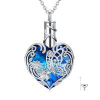 wholesale TOUPOP Heart Urn Necklace For Ashes 925 Sterling Silver Cremation Jewelry Keepsake Necklaces Memorial Sympathy Gifts For Women Mom Wife -style_name:C-Butterfly-Crystal