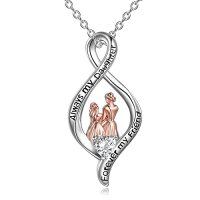 wholesale TOUPOP Gifts For Women, Sterling Silver Mom Daughter Necklace, I Love You Mom Jewelry Birthday Mothers Day Jewelry Gifts For Mama Mother Grandma Daughter -style_name:B-Infinity - Always My Daughter Forever My Friend