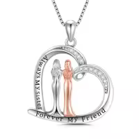 TOUPOP 925 Sterling Silver Sisters Necklace Pendant Jewelry Gift-style_name:10-Sister Necklace