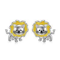 wholesale TOUPOP Moonstone Earrings For Women Sterling Silver Stud Drop Moonstone Earrings Animal Jewelry Gifts For Birthday Christmas -style_name:E-Lion