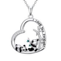 wholesale TOUPOP Christmas Gifts For Women Sterling Silver Ladybugs/cat/panda Necklace For Women Exquisite Heart Pendant Cute Animal Necklace Jewelry Birthday Gifts For Mother Daughter Sister -style_name:3-Panda Necklace