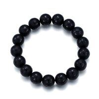 wholesale Father's Day Gifts 100% Natural Gemstone Bracelets For Men Women,tiger Eye/obsidian/agate/tibetan Beads (9.1mm-16.3mm) Stretch Bracelet Gifts For Dad Gifts For Father Gifts For Husband Him -style_name:F-Natural Agate(Tibetan Black), Bead Size:11.5mm Wrist:7-9inch
