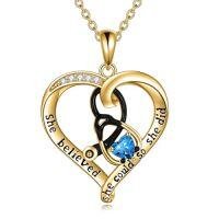 wholesale TOUPOP Christmas Gifts For Nurses Birthstone Stethoscope Necklace Sterling Silver Nurse Gifts For Women Birthday Graduation Gift For Nurse Doctor Medical Student -style_name:12 Dec-Blue Topaz-Yellow Gold Plated