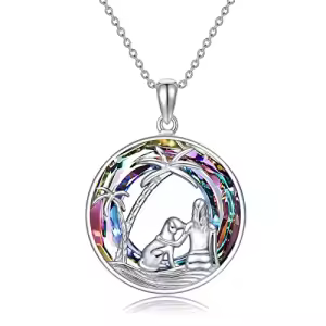 Dog Necklaces with Purple Crystal