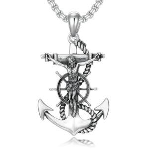 H-Anchor Crucifix Necklace