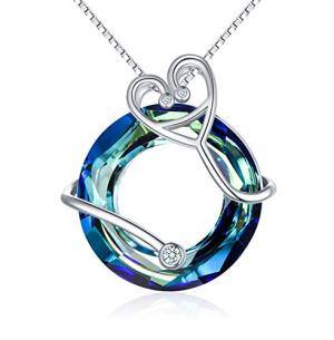 B-Stethoscope Necklace-Blue Circle Crystal