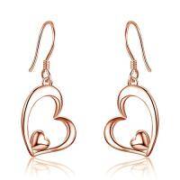 wholesale TOUPOP Heart Earrings For Women Sterling Silver Heart Dangle Drop Earrings Heart Jewely Heart Gifts For Birthday Anniversary Christmas Gifts -style_name:Rose Gold