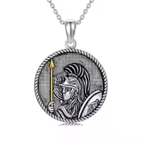 TOUPOP Sterling Silver Snake/St Christopher Protection Amulet Pendant Jewelry Gift-style_name:3-Athena