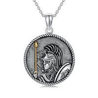 wholesale TOUPOP S925 Sterling Silver Medusa Snake/st Christopher Necklace Protection Amulet Pendant Catholic Medallions Jewelry Gift For Men Women -style_name:3-Athena
