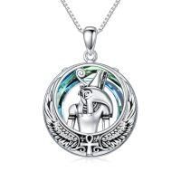 wholesale TOUPOP Egyptian Necklace Sterling Silver Egypt God Pendant With Blue Circle Crystal Jewelry Gifts For Women Men -style_name:Horus
