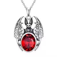 TOUPOP Sterling Silver Witches Knot Bat Necklace For Women-style_name:Bat Necklace