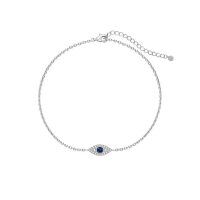 wholesale 925 Sterling Silver Eye Bracelet With Blue Gemstone And Crystal Details-Anklet 4