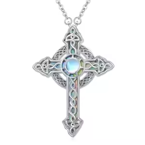 B-Abalone Celtic Cross Moonstone