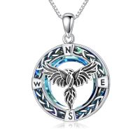 wholesale TOUPOP Eagle/dragon/phoenix/bear/mountains Necklace Sterling Silver Celtic Knot Jewelry With Blue Circle Crystal Jewelry Christmas Gifts For Women Men -style_name:Phoenix