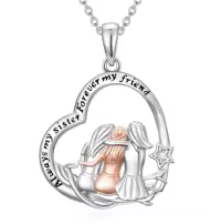 TOUPOP 925 Sterling Silver Sisters Necklace Pendant Jewelry Gift-style_name:4-Sister Necklace