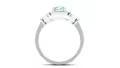 TOUPOP Sterling Silver Aquamarine Moissanite Wedding Engagement Ring-0-1