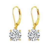 TOUPOP 14K Gold Moss Agate Moissanite Drop Dangle Earrings-style_name:4ct Moissanite Leverback Earrings