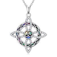 wholesale TOUPOP Celtic Knot/witches Knot Necklace For Women 925 Sterling Silver Trinity Knot Triquetra Abalone Shell Pendant Vintage Irish Jewelry Birthday Christmas Gift To Women Girlfriend Her -style_name:B1-Witches Knot