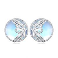 wholesale TOUPOP Yoga Lotus/tree Of Life/sea Turtle/butterfly/celtic Knot/elephant Stud Earrings Moonstone Earrings Jewelry Gifts For Women Birthday -style_name:4-Butterfly