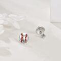 wholesale 925 Sterling Silver Baseball Stud Earrings Sporty Gifts for Women and Girls-0-3