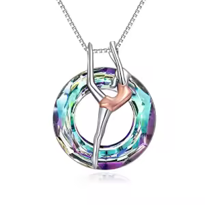 Gymnastic Necklace with Purple Circle Crystal