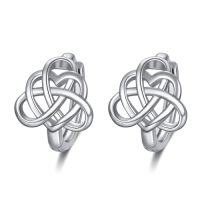 wholesale TOUPOP Celtic Earrings For Women 925 Sterling Silver Triangle Celtic Knot Huggie Hoop Earrings Irish Jewelry Gifts For Women Daughter Her Wife Mom Anniversary Birthday Christmas -style_name:Heart Celtic Knot Earrings