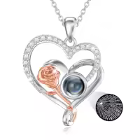 TOUPOP 925 Sterling Silver & Stone Sister/Mom Necklace Birthday Christmas Gifts-style_name:100 Languages