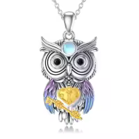 TOUPOP Sterling Silver Animal Pendant Women Jewelry Christmas Gifts-style_name:Owl