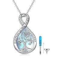 wholesale TOUPOP Urn Necklaces For Ashes Sterling Silver Cremation Jewelry For Ashes Urns For Human Ashes Pendant Necklace With Funnel Filler Kit -style_name:Tree of Life Urn Necklace(Moonstone)