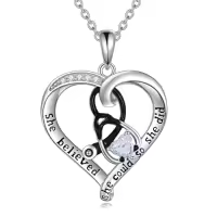 TOUPOP Sterling Silver Birthstone Stethoscope Necklace Gift For Nurse-style_name:04 Apr-Diamond