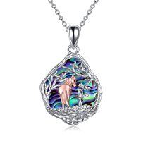 wholesale TOUPOP Wolf Horse Necklace Sterling Silver Animal Wolves/horse Jewelry Gifts For Women Mom Birthday -style_name:Style 11-Abalone Shell Horse