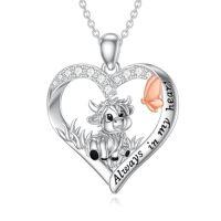 wholesale S925 Sterling Silver Animal Necklace Pendant Jewelry Gifts For Women Her，18+2 Inches -style_name:Highland Cow