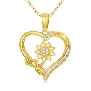 Sunflower Heart Necklace-A