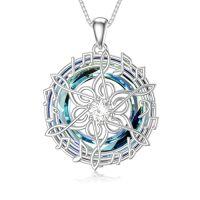 wholesale TOUPOP Music Lover Necklace For Women - S925 Sterling Silver Rotating Note Pendant With Blue Crystal - Musical Jewelry Gift For Her, Mom, Birthday -style_name:Blue