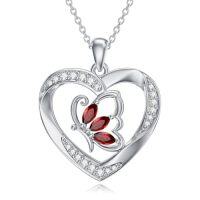 wholesale TOUPOP Women's Butterfly Necklace 925 Sterling Silver Pendant Necklace Gifts For Wife Girlfriend Anniversary Birthday -style_name:01-Butterfly