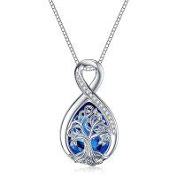 wholesale TOUPOP Valentines Day Gifts Birthstone Necklace For Women Tree Of Life Necklace Teardrop Necklace S925 Sterling Silver Infinity Love Birthday Gifts For Mom Women Girls, 18"+2" Inches -color_name:09 September Birthstone