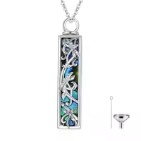 TOUPOP 925 Sterling Silver Abalone Shell Cremation Jewelry Locket Pendant-style_name:dragonfly
