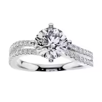 TOUPOP 10k/14k/18k Gold D Color Moissanite Engagement Ring-style_name:C Moissanite